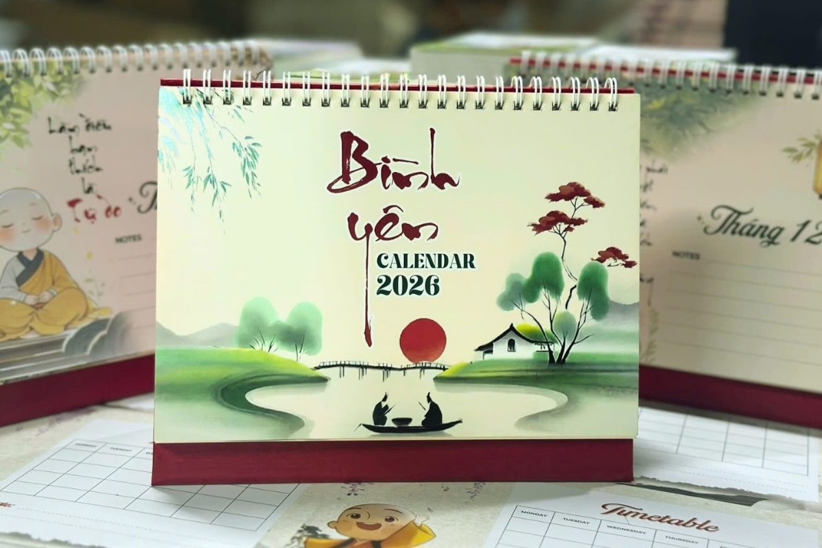 In lịch để bàn chữ A