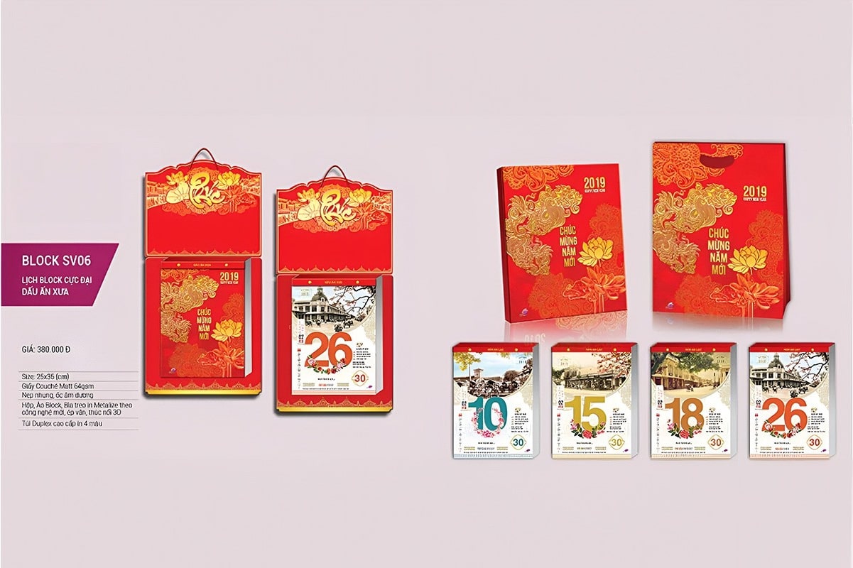 Cấu tạo của in lịch bloc