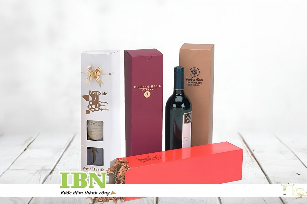 In hộp giấy cứng đựng rượu vang