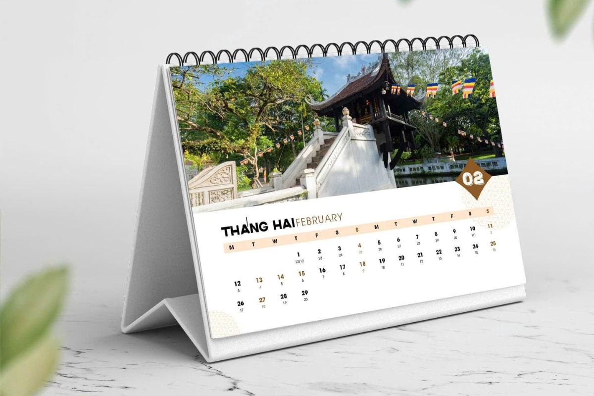 In lịch để bàn dịch vụ