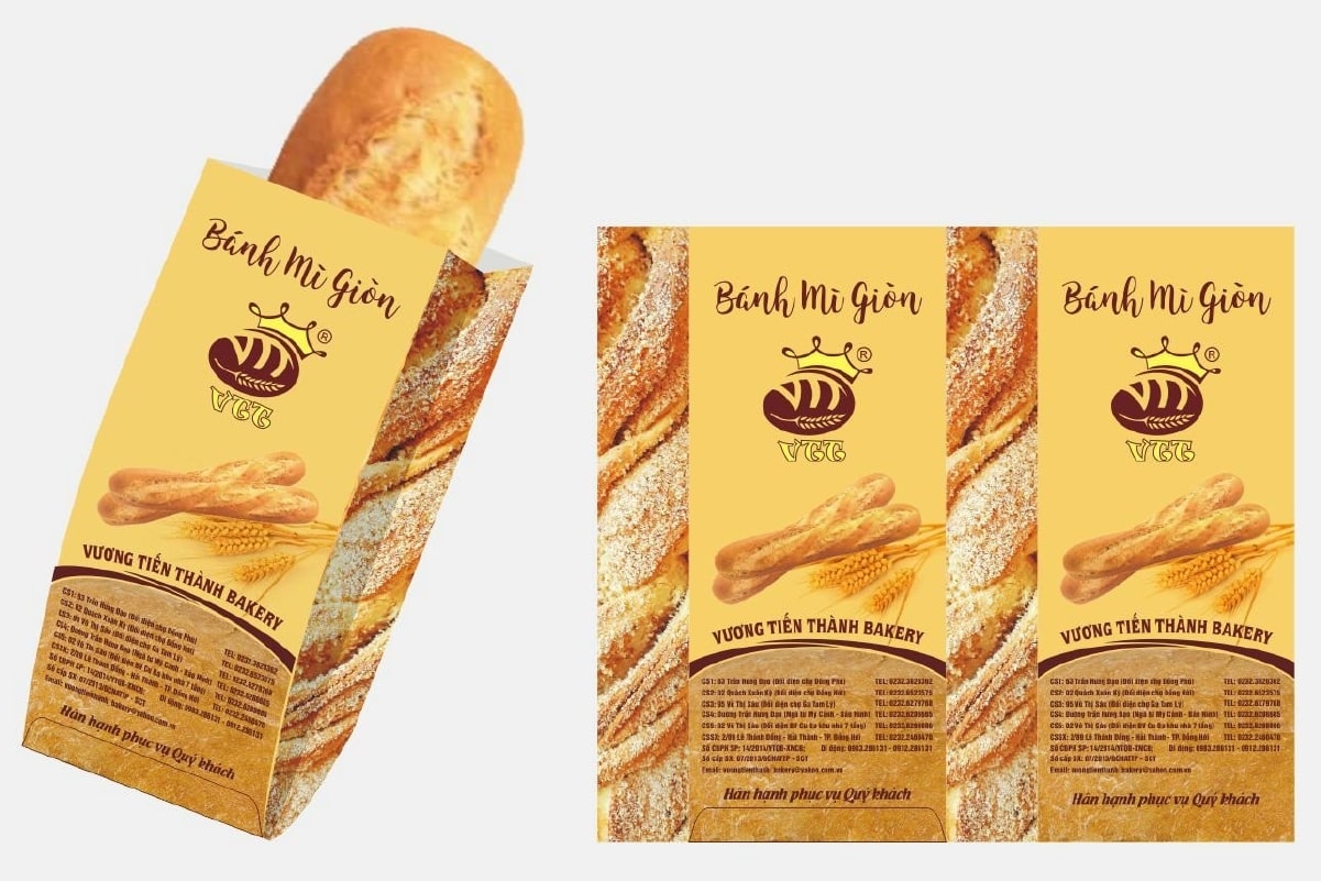In túi bánh mì in logo hình ảnh