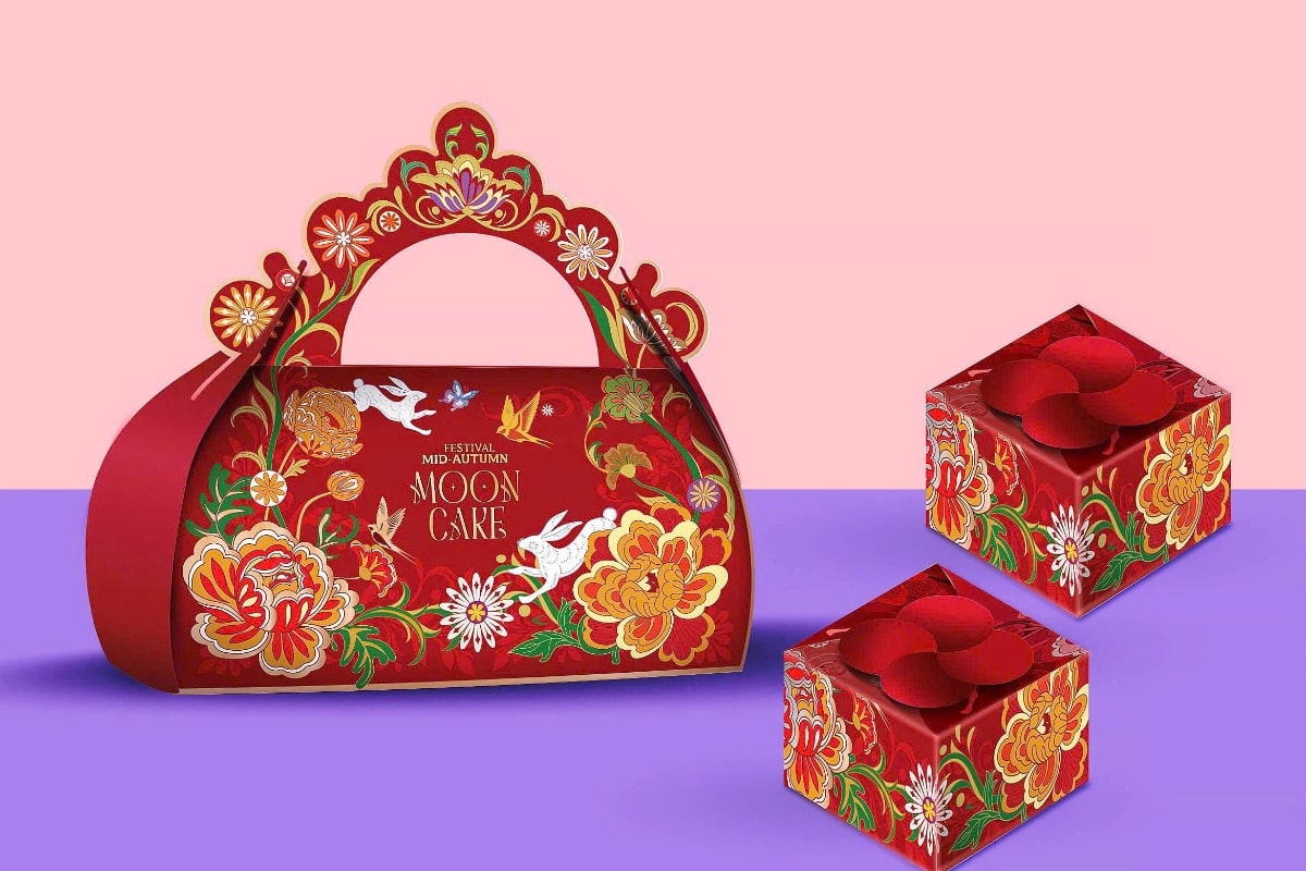 hộp trung thu quai xách đỏ