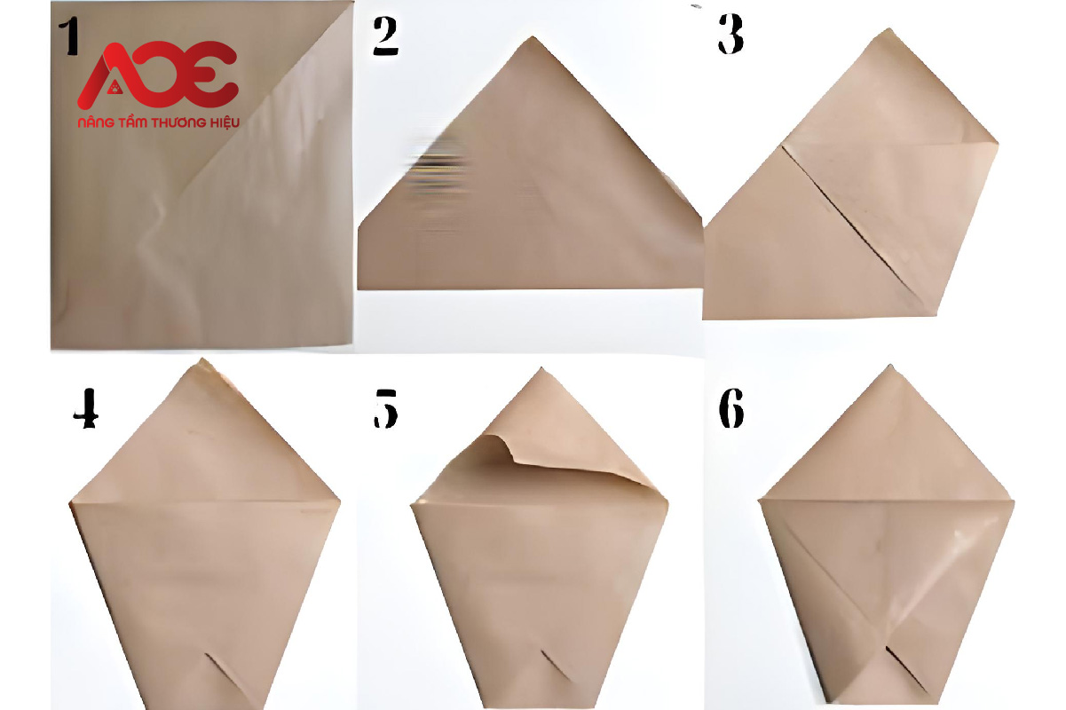 Cách gấp túi giấy đựng khoai tây chiên hình nón