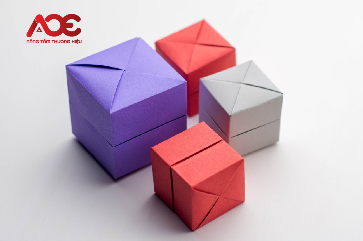 Cách gấp hộp giấy có nắp hình vuông