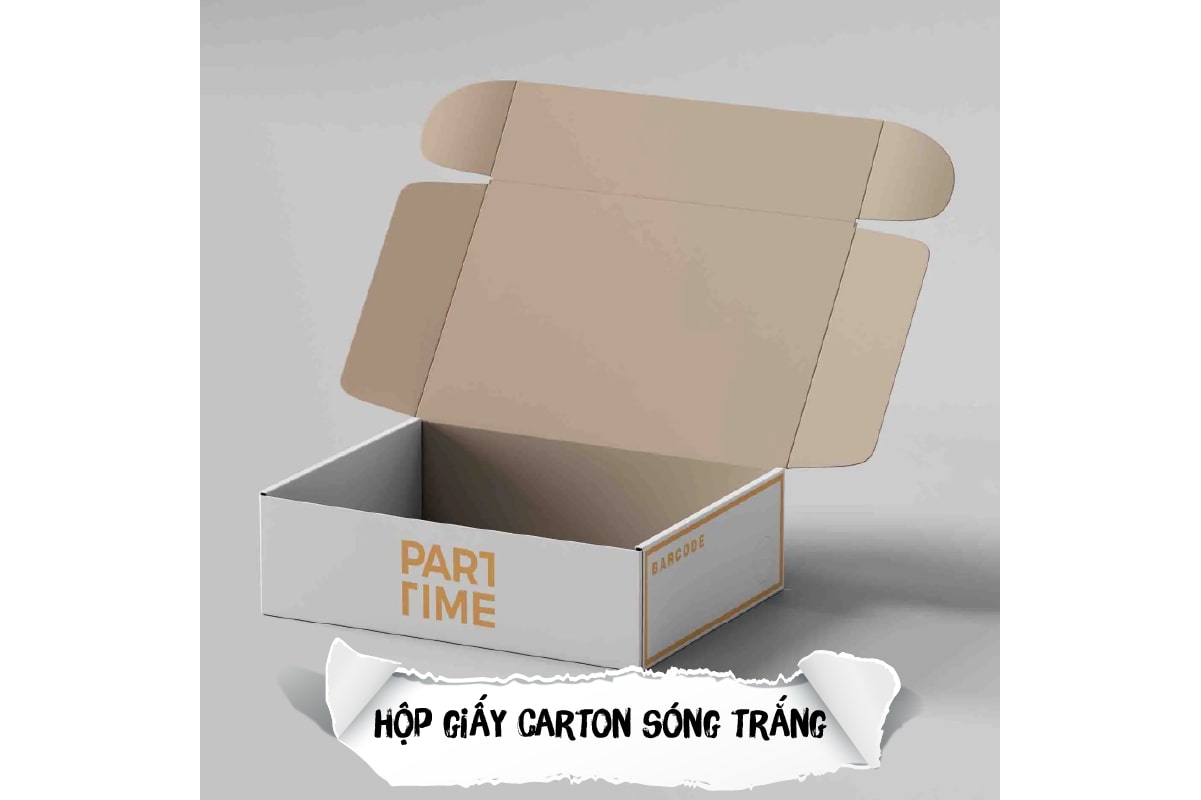 Mẫu hộp giấy carton sóng trắng