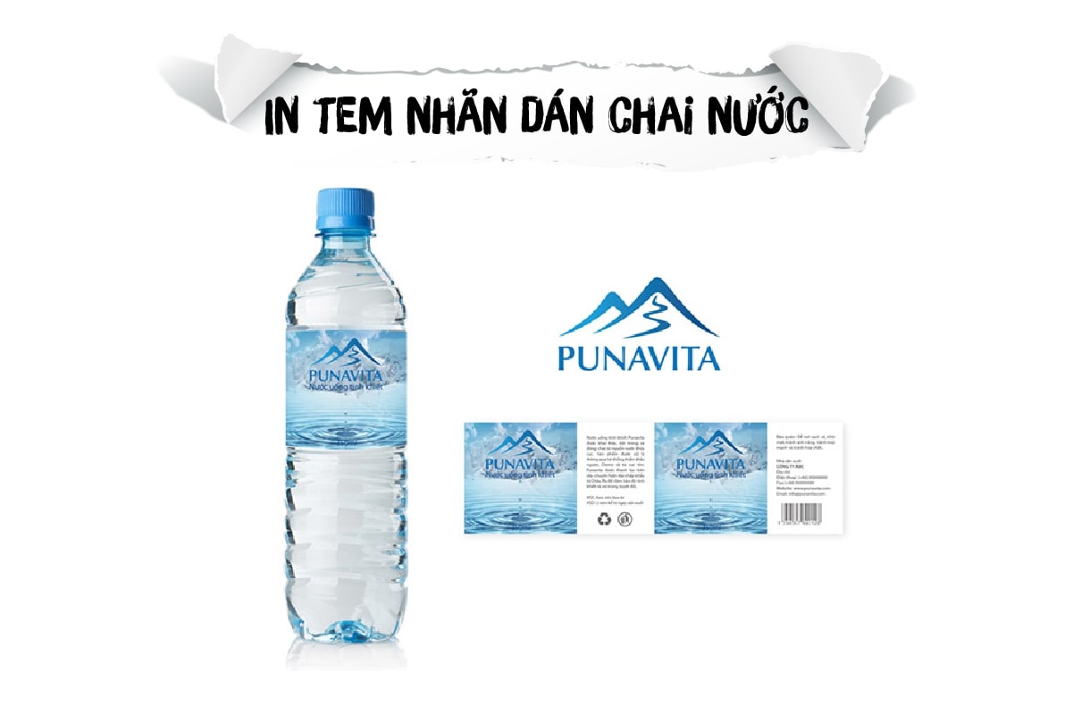 Tem nhãn dán chai nước