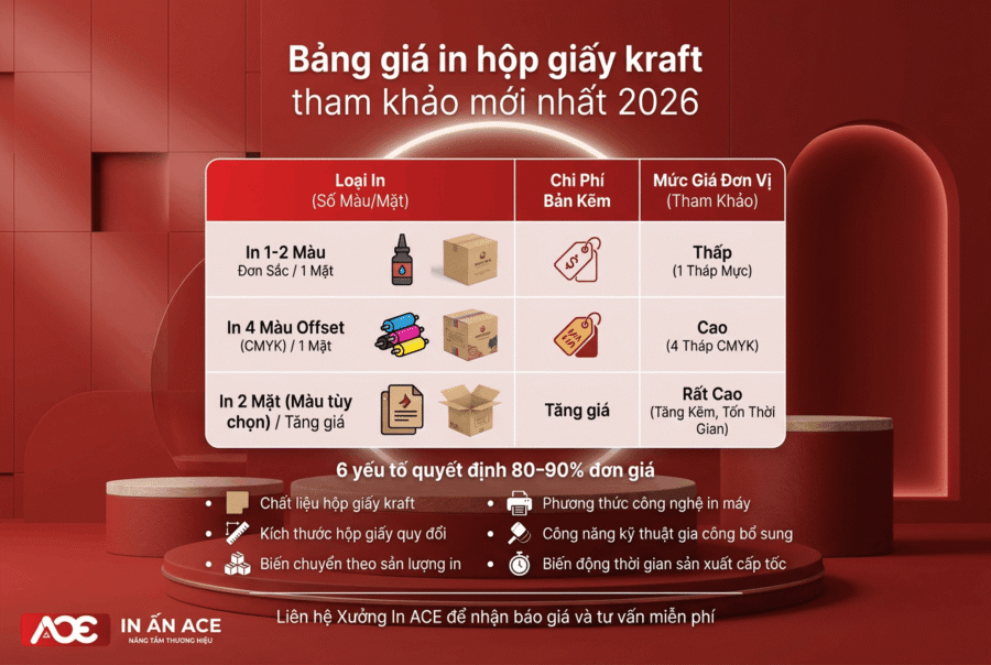 Bảng báo giá in hộp giấy kraft