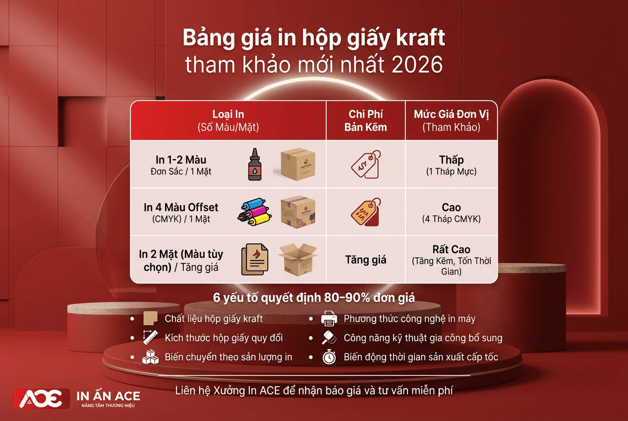 Bảng báo giá in hộp giấy kraft